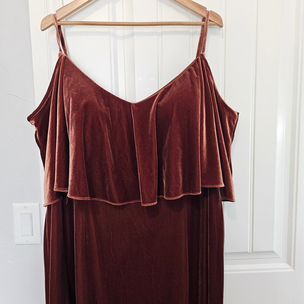 Revelry Riley Convertible Velvet Dress Womens 28 4X Brown Maxi Evening Wedding - Picture 4 of 11